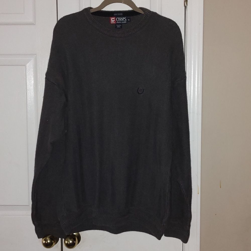 Chaps Ralph Lauren  Hand Framed Gray Sweater  Sz XL